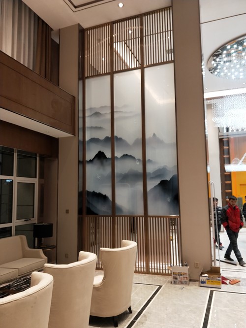 酒店夾絹不銹鋼屏風(fēng)